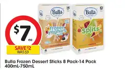 Coles Bulla Frozen Dessert Sticks 8 Pack-14 Pack offer