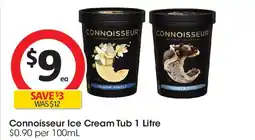 Coles Connoisseur Ice Cream Tub offer