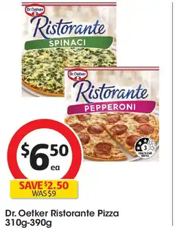 Coles Dr. Oetker Ristorante Pizza 310g-390g offer