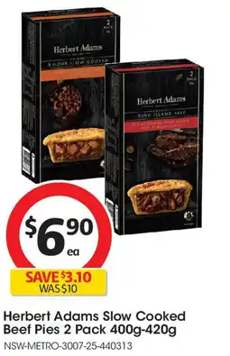 Coles Herbert Adams Slow Cooked Beef Pies 2 Pack offer