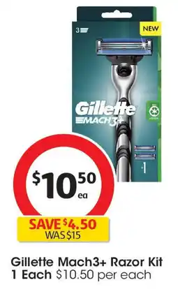 Coles Gillette Mach3+ Razor Kit offer
