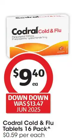 Coles Codral Cold & Flu Tablets 16 Pack offer