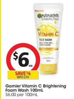 Coles Garnier Vitamin C Brightening Foam Wash offer