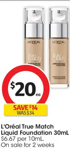 Coles L'Oréal True Match Liquid Foundation offer