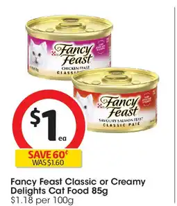 Coles Fancy feast classic or creamy delights cat food offer