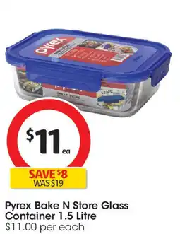 Coles Pyrex bake n store glass container offer