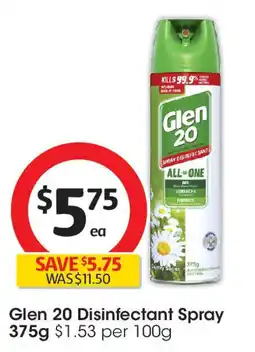 Coles Glen 20 disinfectant spray offer