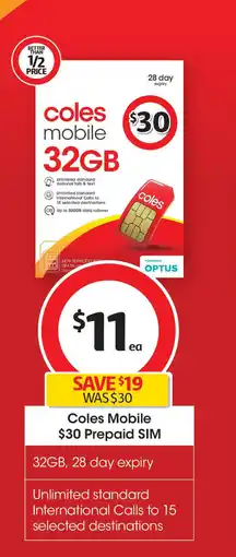 Coles Coles mobile 32gb offer