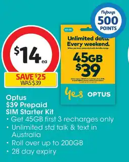 Coles Optus sim starter kit offer