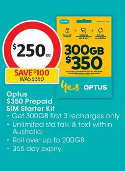 Coles Optus sim starter kit offer