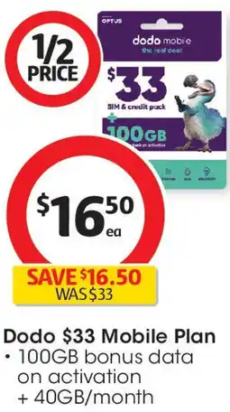 Coles Dodo mobile plan offer