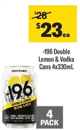 Coles -196 double lemon & vodka cans offer