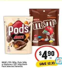 IGA M&M's, Pods or Maltesers offer