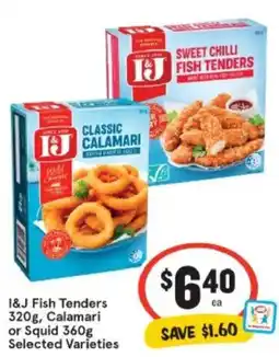 IGA I&J Fish Tenders, Calamari or Squid Selected Varieties offer