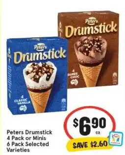 IGA Peters drumstick 4 pack or minis 6 pack offer