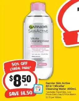IGA Garnier skin active all in 1 micellar cleansing water offer