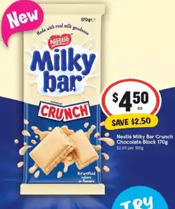 IGA Nestlé milky bar crunch chocolate block offer