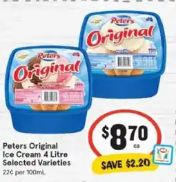 IGA Peters original ice cream offer