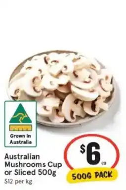 IGA Australian mushrooms cup or sliced offer