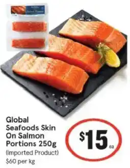 IGA Global seafoods skin on salmon portions offer