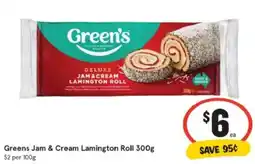 IGA Greens jam & cream lamington roll offer