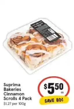 IGA Suprima bakeries cinnamon scrolls offer