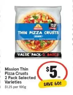 IGA Mission thin pizza crusts offer