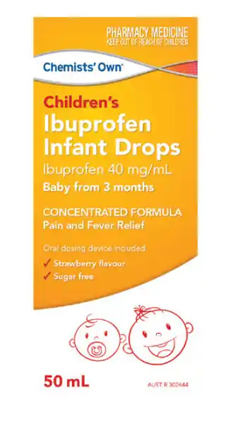 Chemists' own children’s ibuprofen infant drops strawberry flavour 50ml