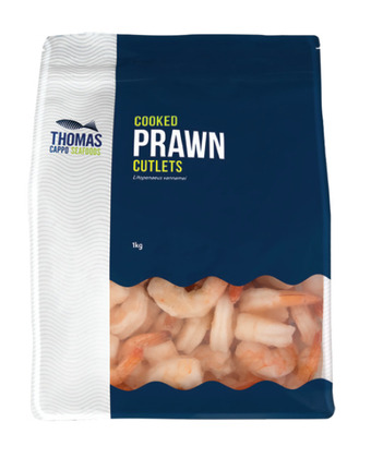 Drakes Thomas cappo seafoods cooked prawn (tail on) 1kg offer