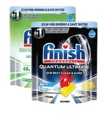Drakes Finish quantum ultimate pro dishwasher tablets lemon 46 pack or ultimate pro 0% 48 pack offer