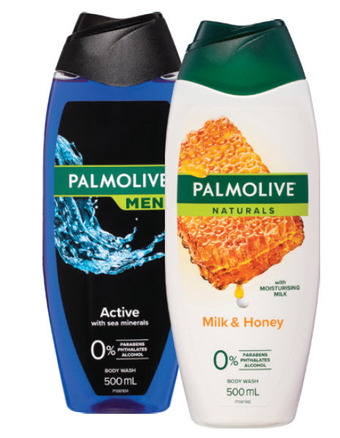 Drakes Palmolive naturals or palmolive men body wash 500ml offer