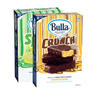 Drakes Bulla splits, choc bars, crunch or yoghurt sticks 8 pack - mini 14 pack offer