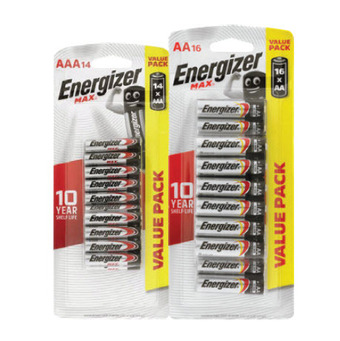 Drakes Energizer batteries max alkaline aa 16 pack or aaa 14 pack offer