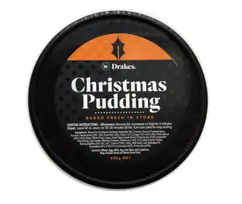 Drakes Drakes christmas pudding or round fruit cake 600g offer