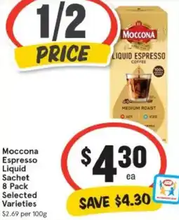 IGA Moccona Espresso Liquid Sachet offer