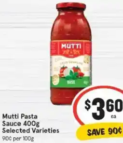 IGA Mutti Pasta Sauce offer