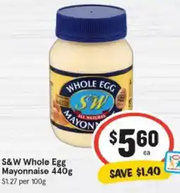 IGA S&W Whole Egg Mayonnaise offer