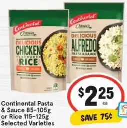 IGA Continental Pasta & Sauce or Rice offer