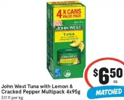 IGA John West Tuna with Lemon & Cracked Pepper Multipack offer