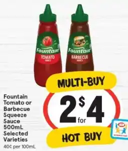 IGA Fountain Tomato or Barbecue Squeeze Sauce offer