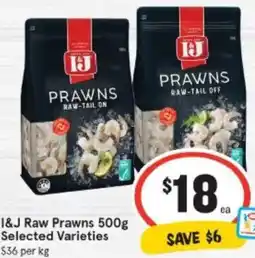 IGA II&J Raw Prawns offer