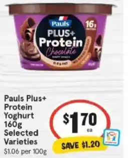 IGA Pauls Plus+ Protein Yoghurt offer