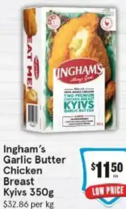 IGA Ingham's Garlic Butter Chicken Breast Kyivs offer