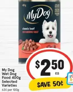 IGA My Dog Wet Dog Food offer