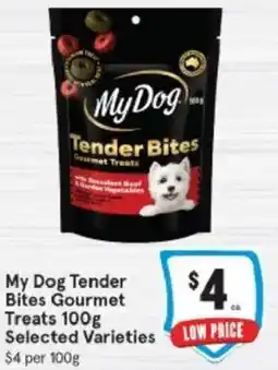 IGA My Dog Tender Bites Gourmet Treats offer