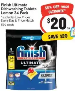 IGA Finish Ultimate Dishwashing Tablets Lemon offer