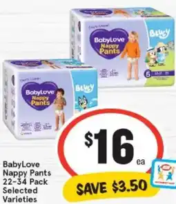 IGA BabyLove Nappy Pants offer