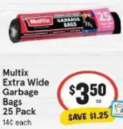IGA Multix Extra Wide Garbage Bags offer