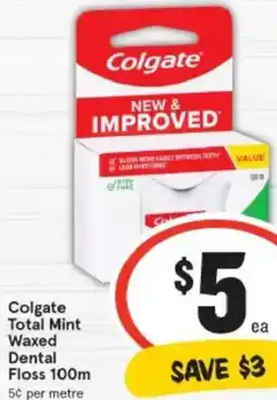 IGA Colgate Total Mint Waxed Dental Floss offer