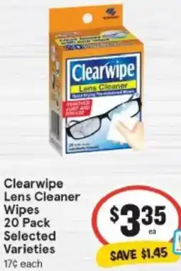 IGA Clearwipe Lens Cleaner Wipes offer